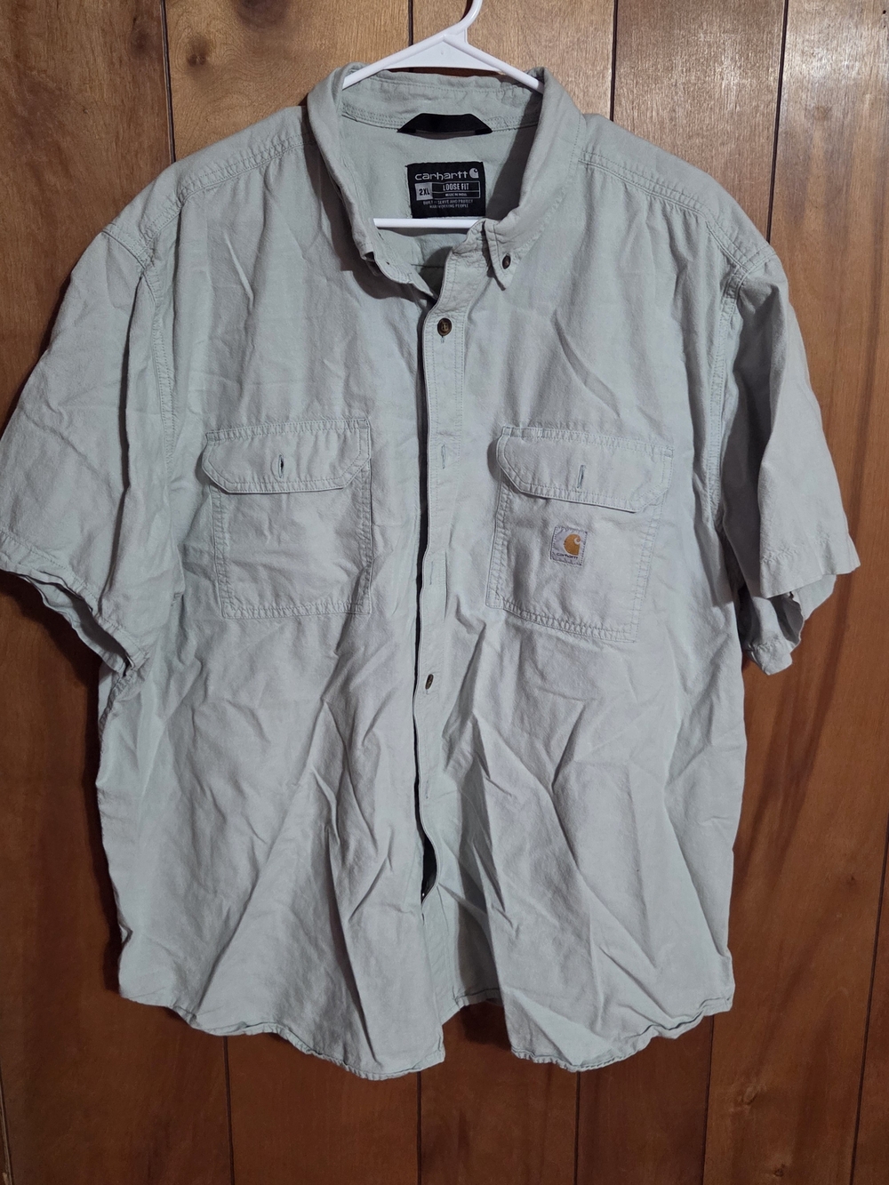Carhartt Shirt Mens Size 2XL Loose Fit Button Front Cotton Work